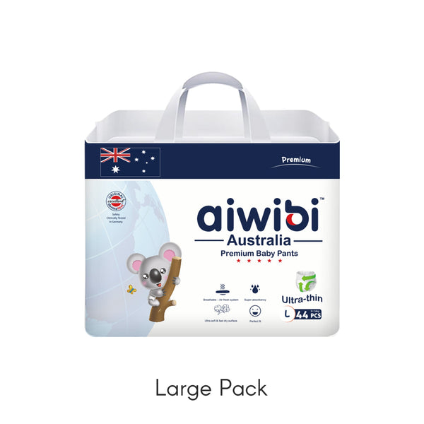 Premium Aiwibi Disposable Baby Pants with Super Absorbency Size 4 9-14kg, 44pcs