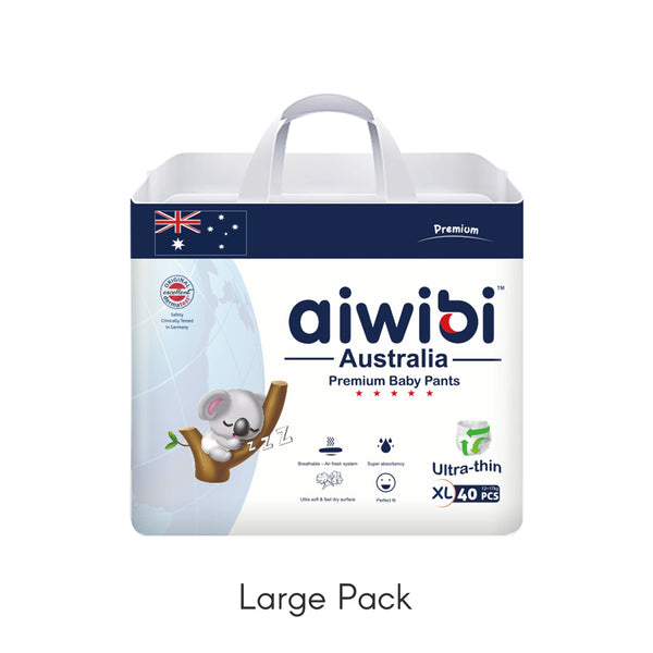 Premium Aiwibi Disposable Baby Pants with Super Absorbency Size 5 for babies 12-17KG,40pcs