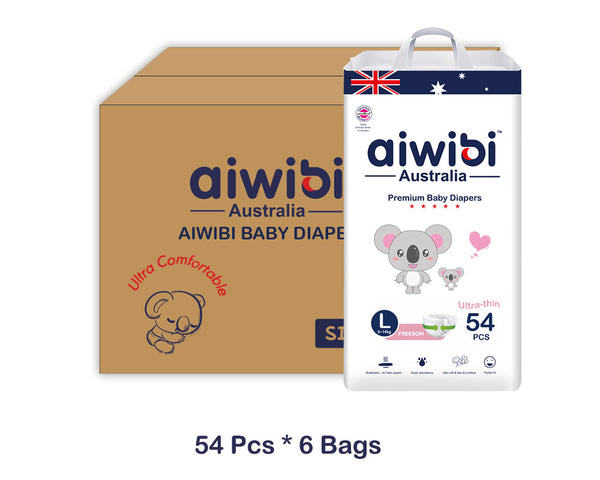 Premium Ultra-Thin Baby Diapers With Super Absorbency Size 4, 8-13kg54Pcs * 6Bags